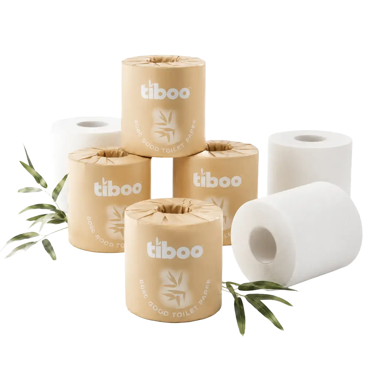 Tiboo Luxury Sugarcane Toilet Rolls - Case of 40 (Black)