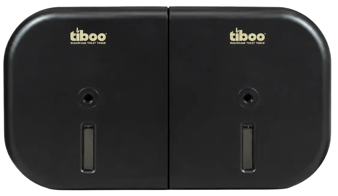 Tiboo Twin Mini Toilet Roll Dispenser (Black)