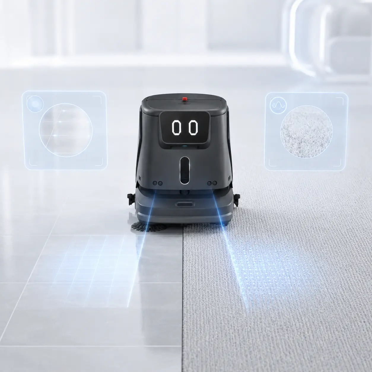 PUDU CC1 hard and soft floor use