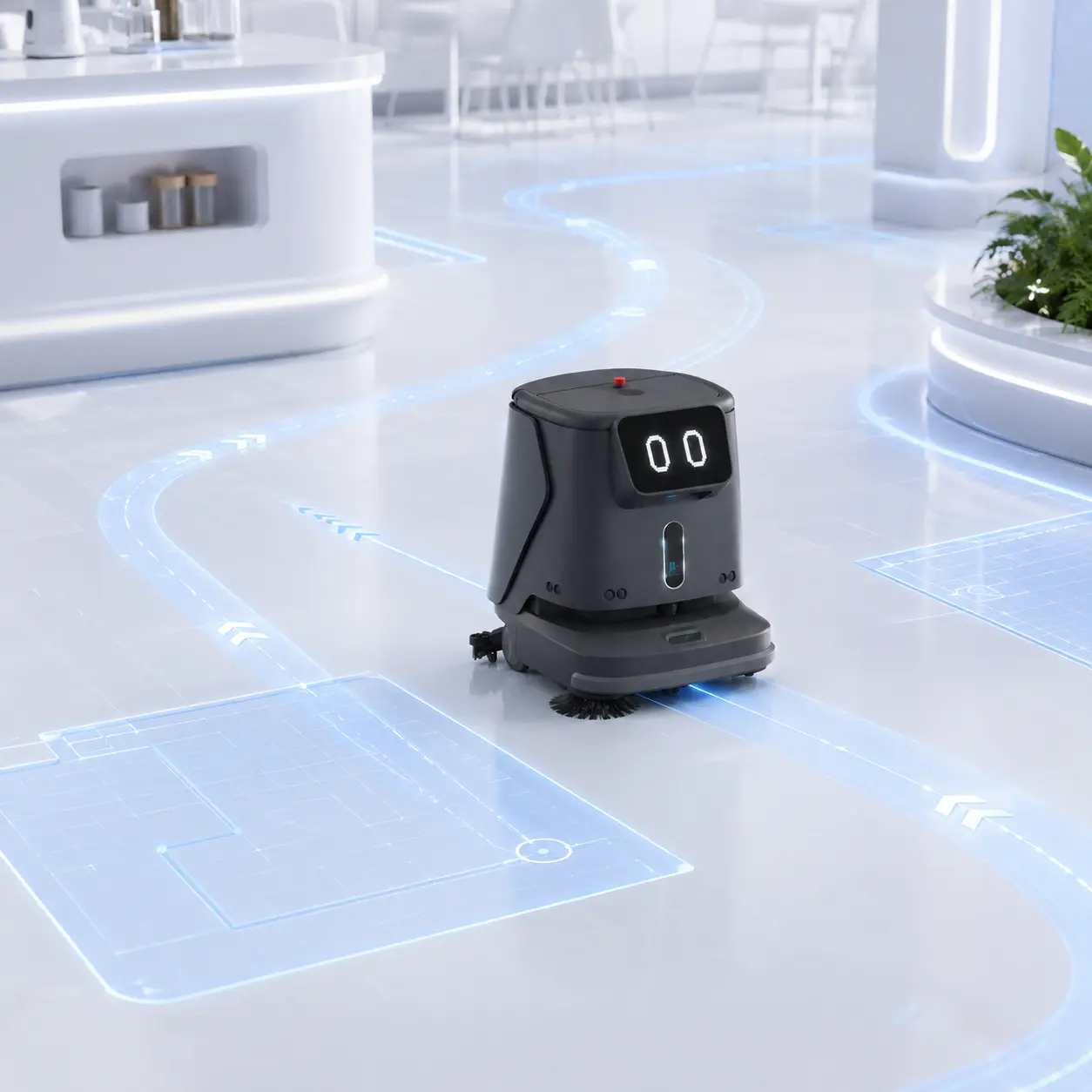 PUDU CC1 programmed cleaning paths