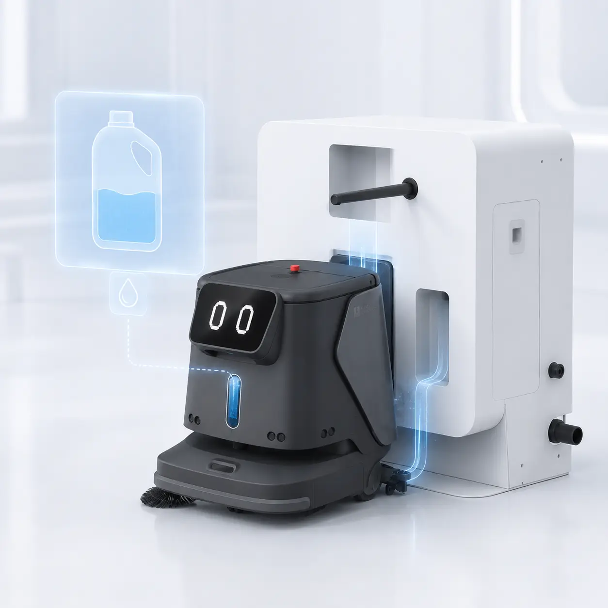 PUDU CC1 detergent top-up support