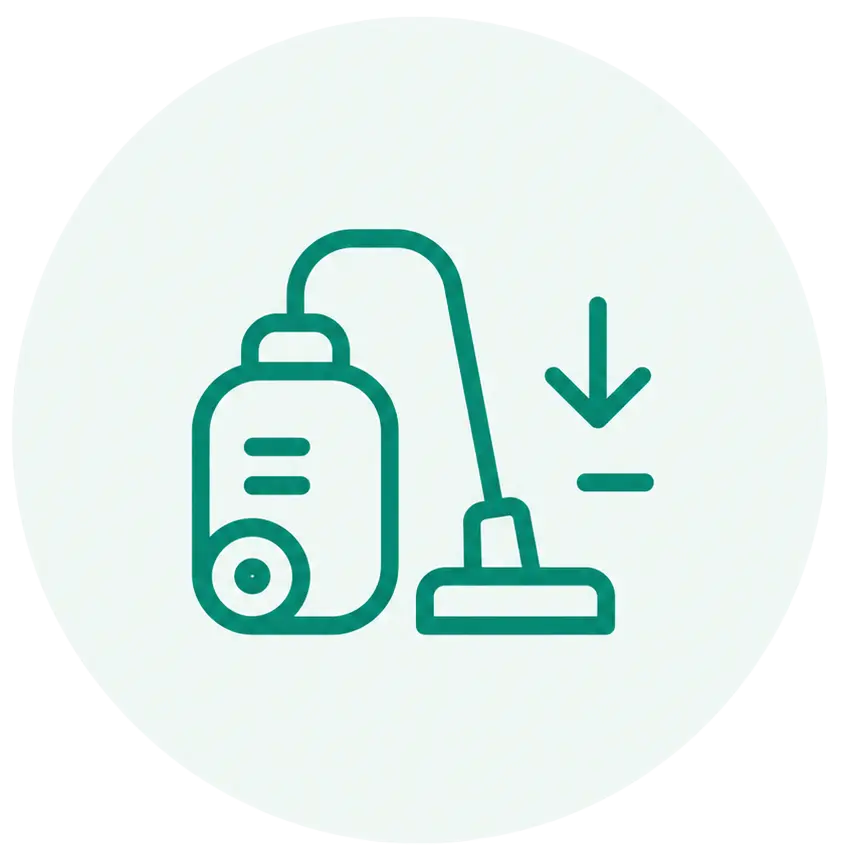 Reduce manual vacuuming icon