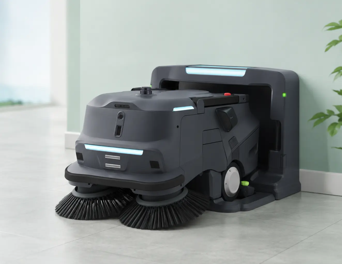 PUDU MT1 Vac returning to a charging station