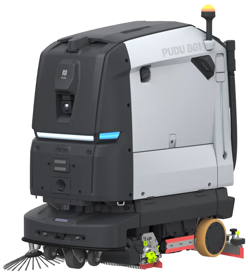 PUDU BG1 large scrubber-dryer robot front view