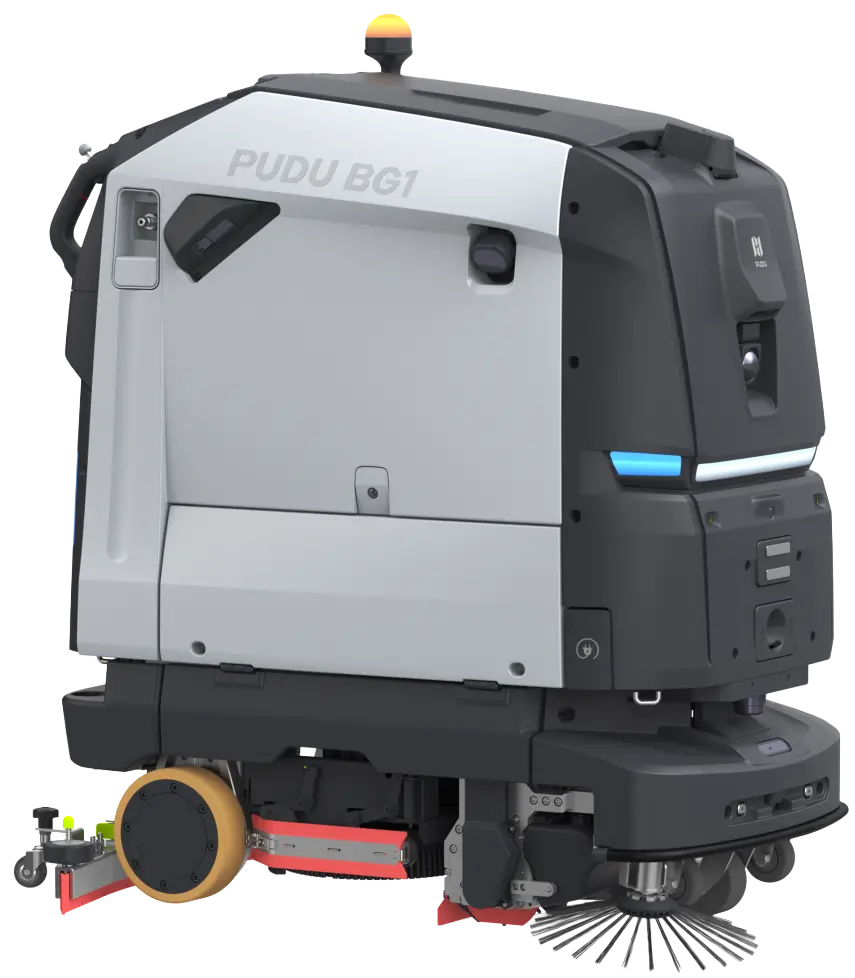 PUDU BG1 large scrubber-dryer robot front view 2