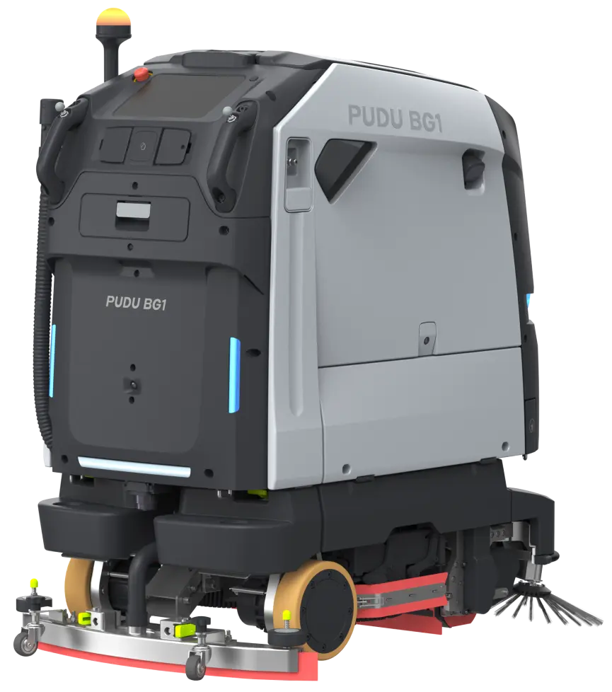 PUDU BG1 large scrubber-dryer robot side view