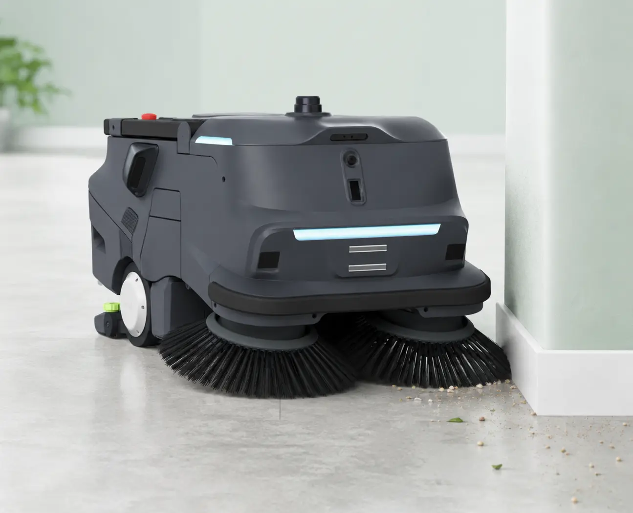PUDU MT1 Vac cleaning along walls and edges