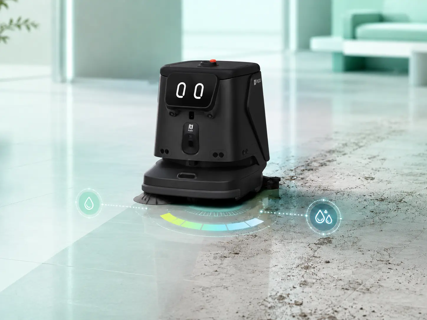 PUDU CC1 Pro AI cleaning intensity control