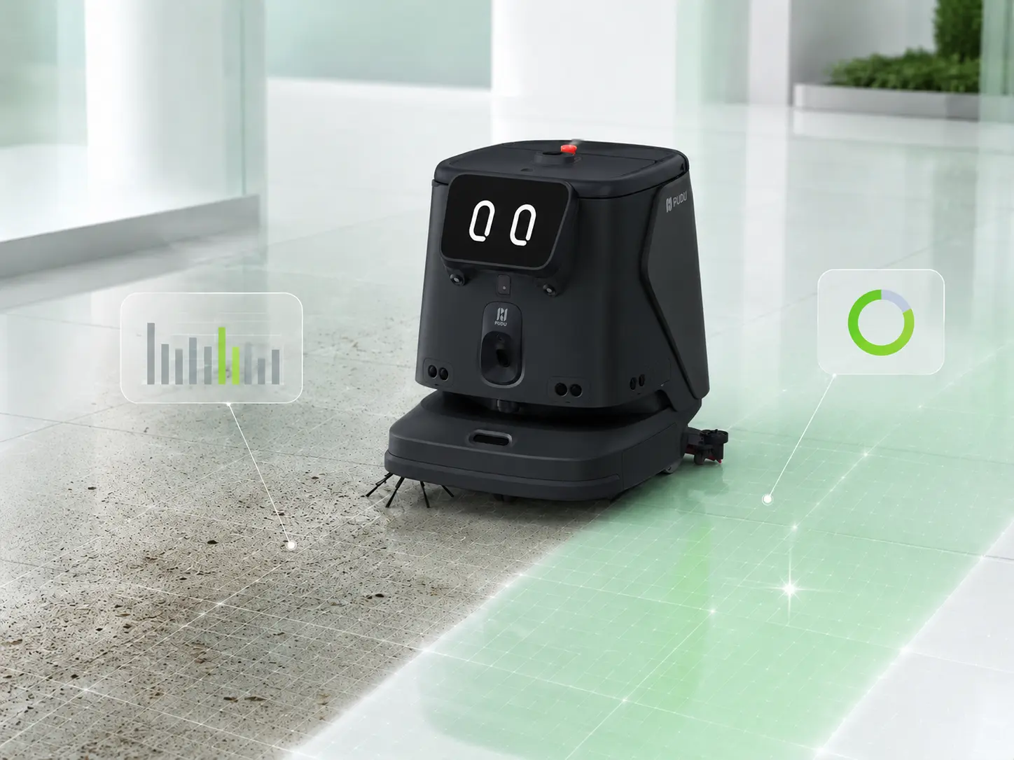 PUDU CC1 Pro real-time cleaning performance detection