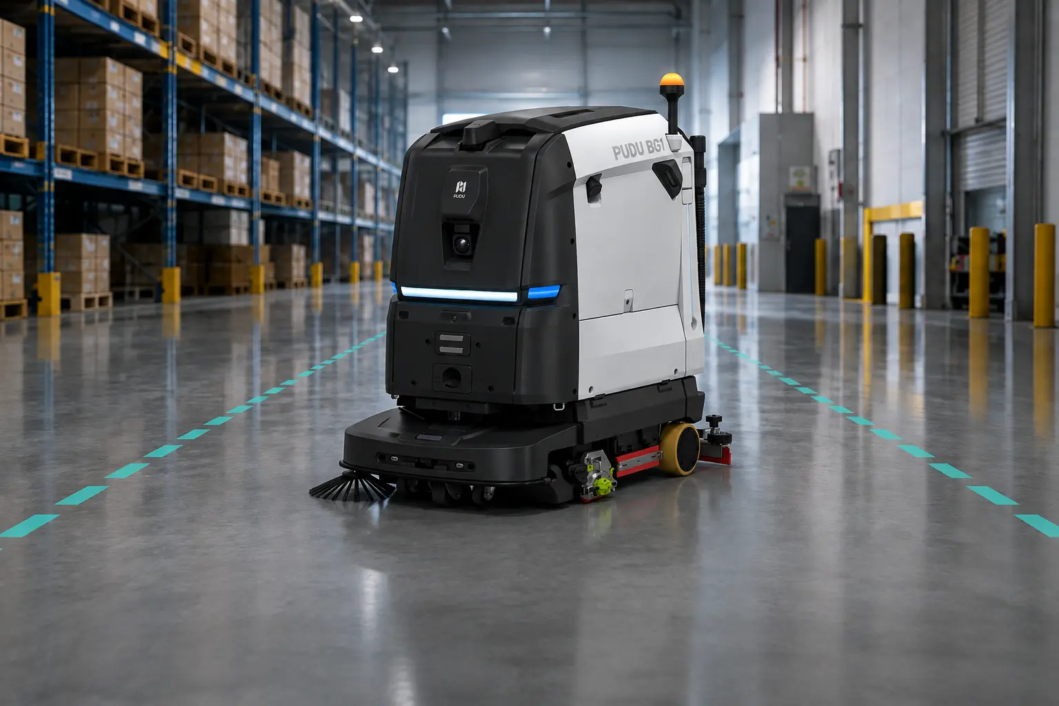 PUDU BG1 autonomous robotic scrubber dryer