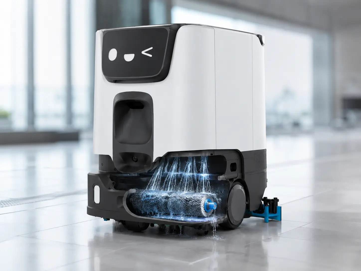 PUDU ET1 real-time roller mop self-cleaning