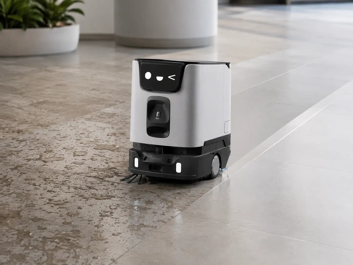 PUDU ET1 streak-free floor cleaning
