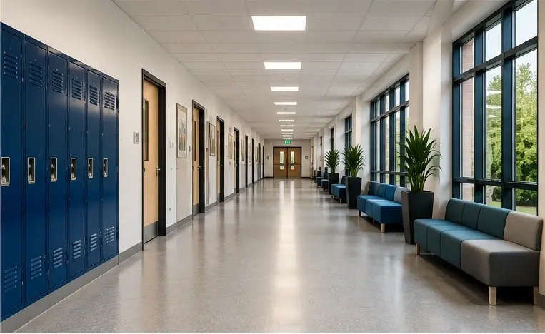 School corridor and communal area