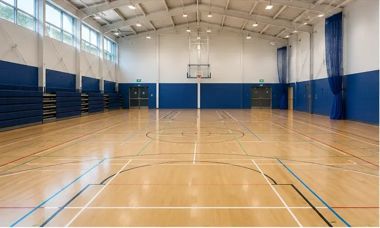 School sports hall with a large hard floor