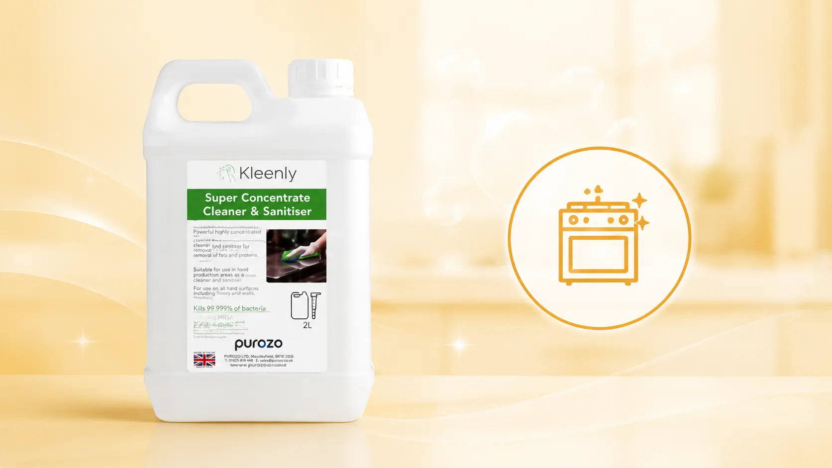 Food-safe kitchen cleaning products for catering kitchens