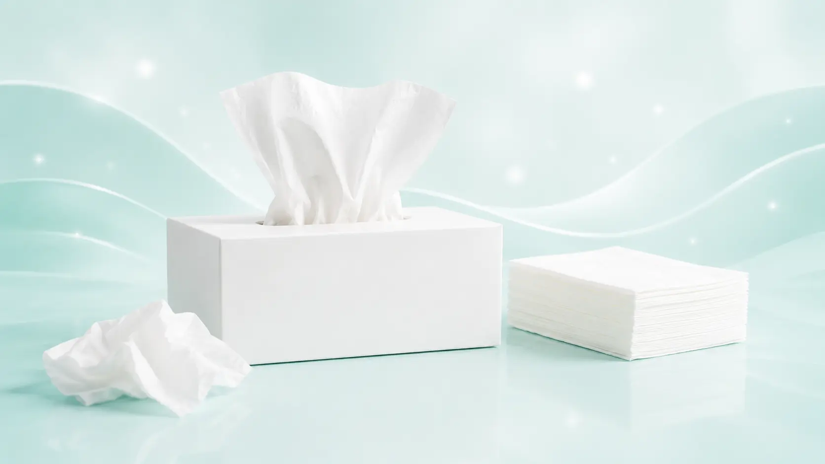 Commercial boxed facial tissues