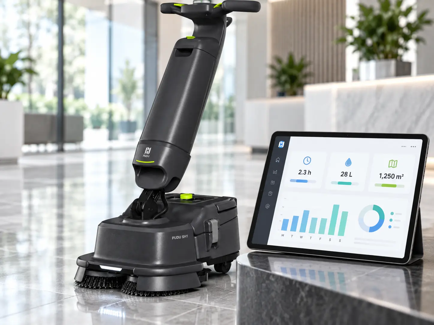 PUDU SH1 digital cleaning reports