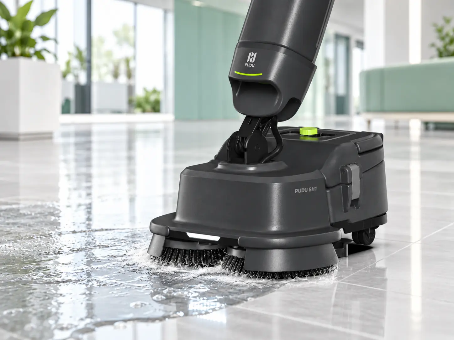PUDU SH1 scrub and dry commercial floor cleaning
