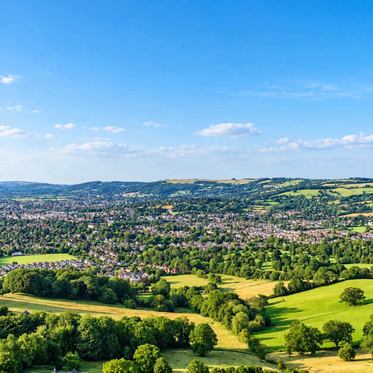 Gloucestershire countryside and town