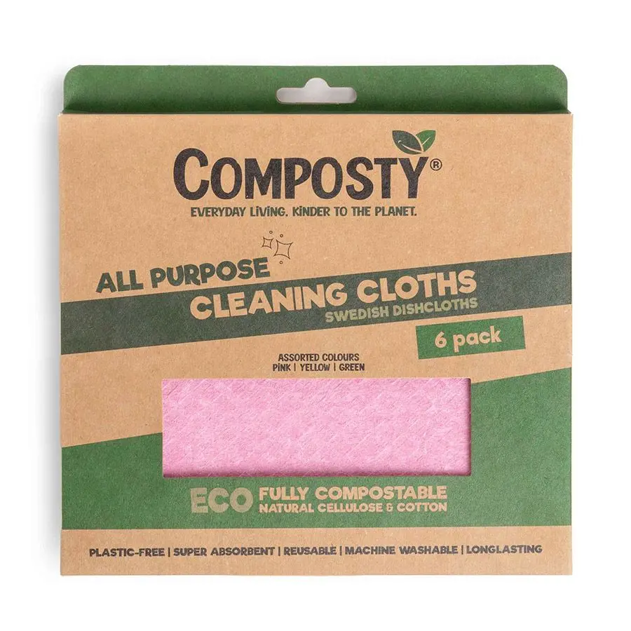 Composty Super Absorbent Swedish Dishcloths - Pack of 6