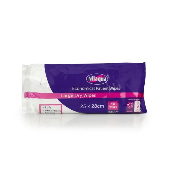 Waterless Dry Large Wipes - Case of 36