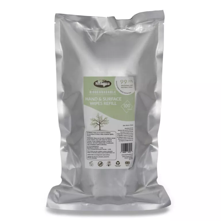 Hand and Surface Bio Wipes Canister Refill - 8 x Pack of 100