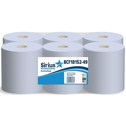 Premium Blue Centrefeed Embossed & Laminated 6 x 150m