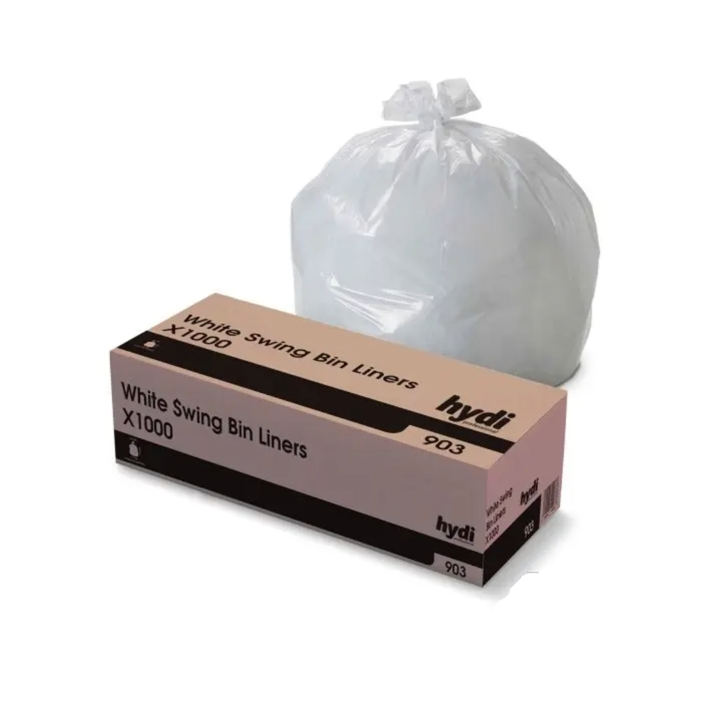 White Swing Bin Liner White Thin - Box of 1000