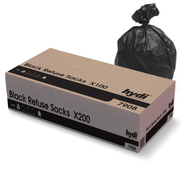 Medium Black Refuse Sack - Case of 200