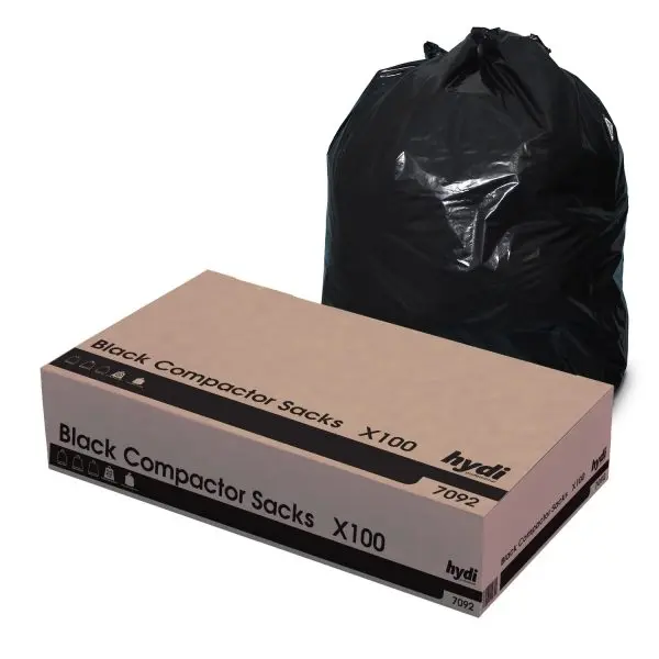 Super Heavy Duty Black Compactor Sacks - Case of 100
