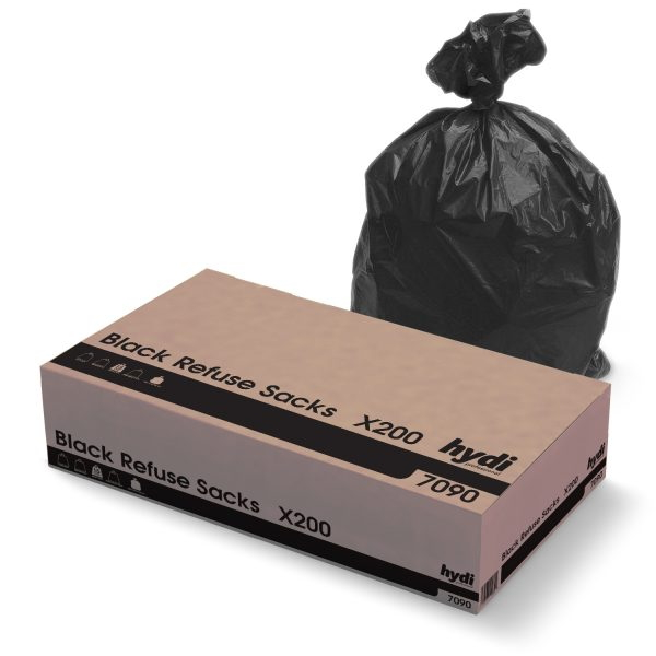 Super Heavy Duty Black Sacks  - Case of 200