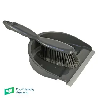 Grey Recycled Dustpan & Brush - Soft  