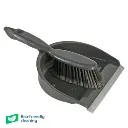 Grey Recycled Dustpan & Brush - Soft  