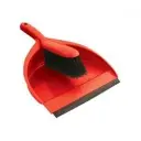 Professional Dust Pan & Brush Set Soft - Red