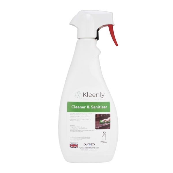 Kleenly Cleaner and Sanitiser 750ml Bottle