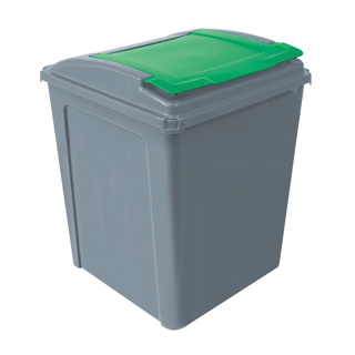 Eco Waste Recycling Bin & Green Lid 50L