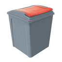 Eco Waste Recycling Bin & Red Lid 50L