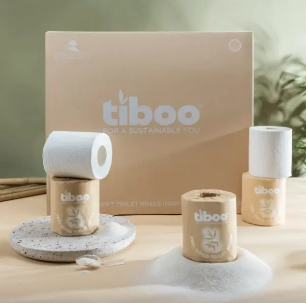 Tiboo Luxury Sugarcane Toilet Rolls - Case of 40 (Grey)