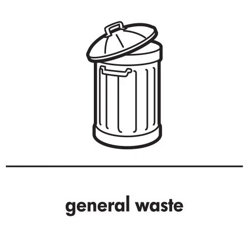 [RS105168GEN] Black General Waste Sticker
