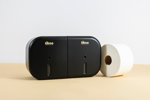 [SYS06B] Tiboo Twin Mini Toilet Roll Dispenser Black