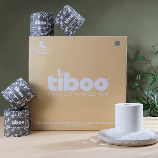 [TF301-G] Tiboo Sugarcane Toilet Roll Grey - Box of 48