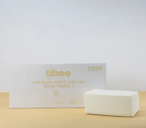 [H.2999] Tiboo Airlaid Hand Towels White 10 x 50 Pack