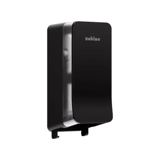 [333423] Satino System Twin Roll Toilet Paper Dispenser Black