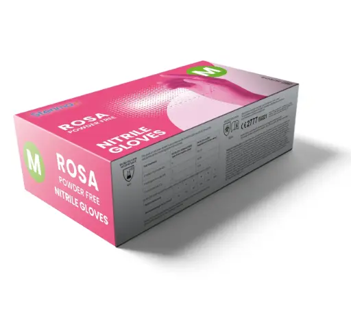 [INC502146] Rosa Pink Nitrile Powder-Free Gloves Box 100 - Medium