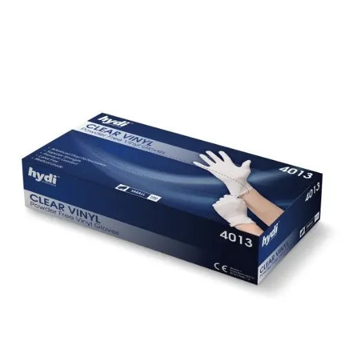 [H4015] Clear Powder Free Vinyl Gloves Large x 100