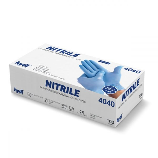 [H4041] Blue Powder Free Nitrile Gloves Medium x 100