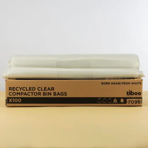 [7099] Clear Heavy Duty Compactor Sacks - Box of 100