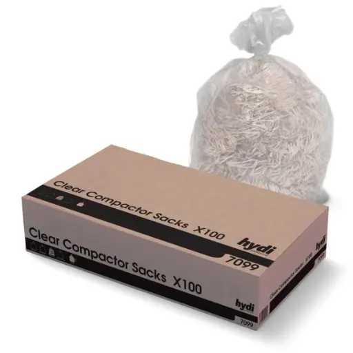 [7099] Clear Heavy Duty Compactor Sacks - Box of 100
